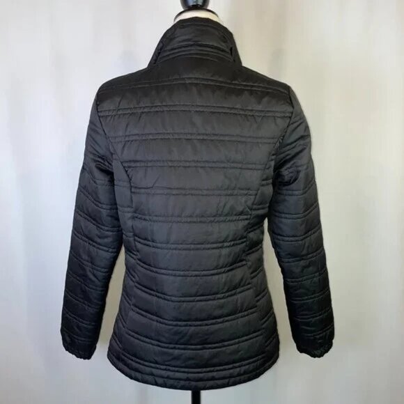 ZeroXposur Black Puffer Jacket Quilted Funnel Neck Flannel Lined Size S - Picture 3 of 13